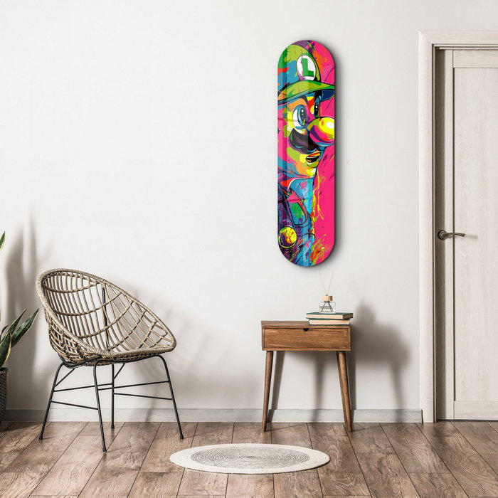 Wallity Luigi Fan Art - Pintura Decorativa de Vidrio Templado 20 x 80 cm